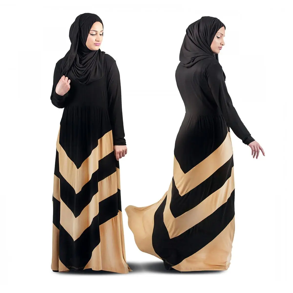 

2019 New Muslim Dress Women Islamic Clothing Moroccan Kaftan Chiffon Z-Shaped Patchwork Abayas Robe Dubai Abaya Turkish Clothes