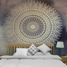 Tapiz de Mandala psicodélico de estilo bohemio Hippie para decoración del hogar de la India, tapiz para colgar en la pared, Hoja para acampar, tienda de viaje, almohadilla para dormir