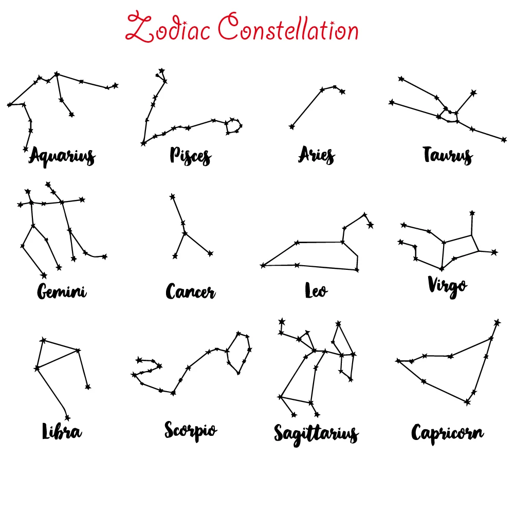 Скандинавский Зодиак Созвездие Наклейки на стены звезда наклейки s, Зодиак подарок, спальня настенный Декор фреска, подарок для нее, наклейки для детской комнаты