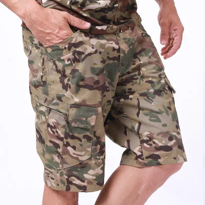 Тактические Походные штаны городские военные брюки карго армейские Ripstop повседневные Мульти Карманы Мужские шорты брюки ветрозащитные Охота - Цвет: camo