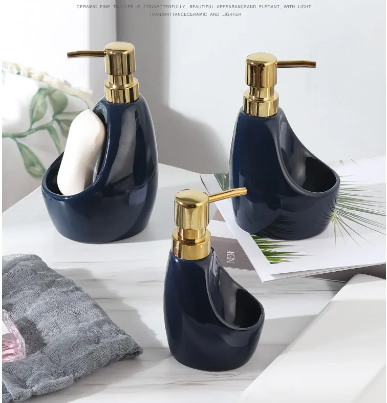 new 580ml Ceramic Multifunction Liquid Soap Dispenser for Kitchen Bathroom Home Decoration Bathroom Accessories