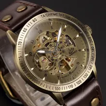 Automatique Mouvement Analogique Montre-Bracelet En Cuir Véritable Bracelets Femmes Hommes Cadeaux W15270