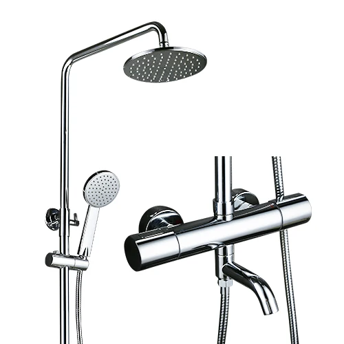 Frap Смесители для ванны Термостатический смеситель для душа в ванной комнате набор водопада настенная Душевая система Ванна смеситель для душа с термостатом краны - Цвет: GLD1193-F