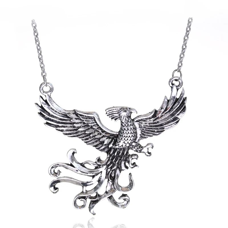 

dongsheng Fashion Movie Jewelry Dumbledore's Pet Phoenix Fawkes Pendant Immortal Bird Phoenix Necklace Fashion Gift For Fans -30