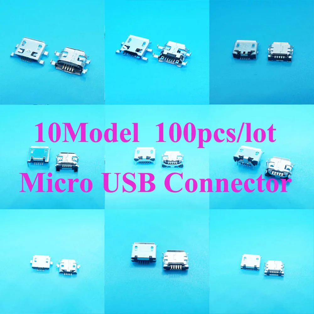 

10Model Micro USB Connector Female 5Pin 7pin Micro Usb Jack Charging Jack Port for Samsung MP3/4/5 Huawei Lenovo Mobile Phone
