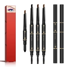 Воздушная подушка триадный карандаш для бровей водонепроницаемый долговечный треугольник натуральная Краска Карандаш для подводки бровей с Кисточки для макияжа 3 в 1