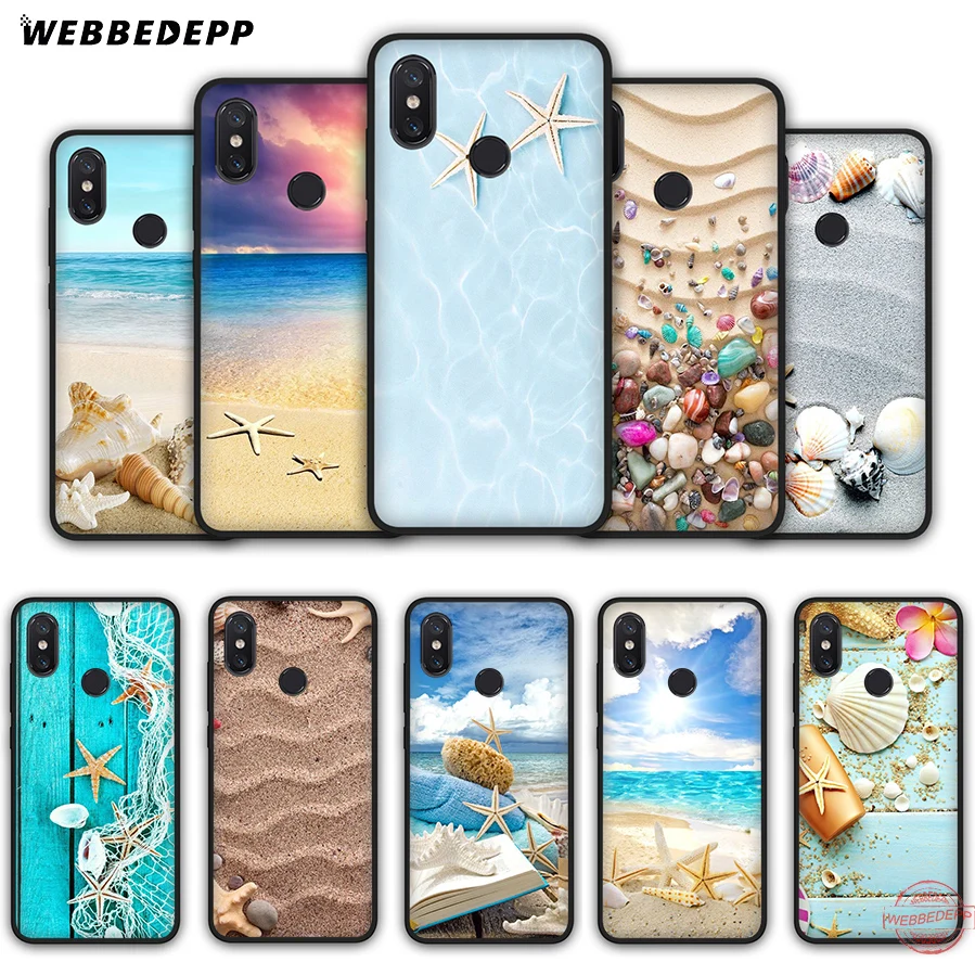WEBBEDEPP Blue Wood Seashells Sea Star Soft Silicone Case for Xiaomi Mi 6 8 9 SE MAX 3 A1 A2 Lite F1 Cover | Мобильные телефоны и