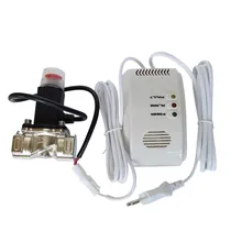 Домашняя безопасность угольный газ природный газ LPG датчик утечки с DN15 \ DN20 клапан отрезать трубопроводы пожарной сигнализации газовый датчик