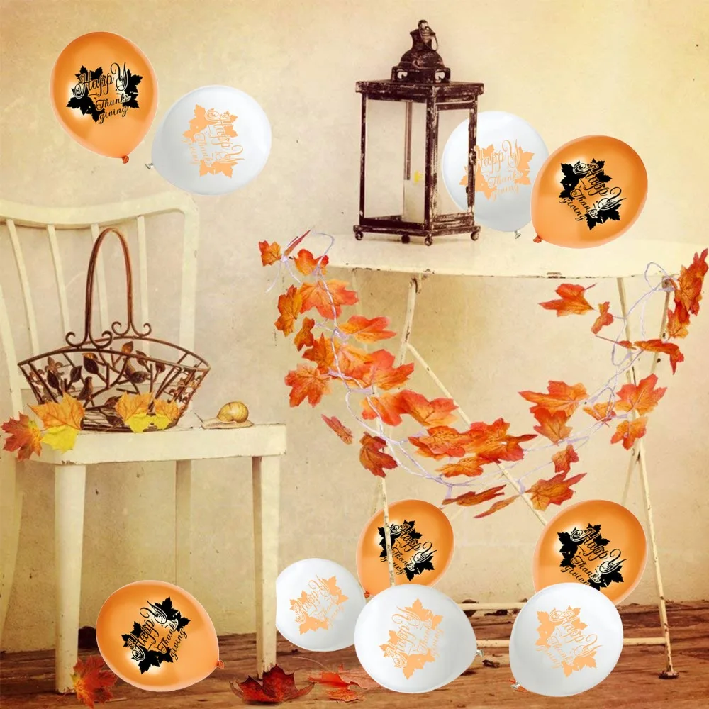 

AnQing 50pcs 12inch Latex Balloon Happy Thanks Giving Air Ballon Thanks Giving Day Supplies Home Decorations