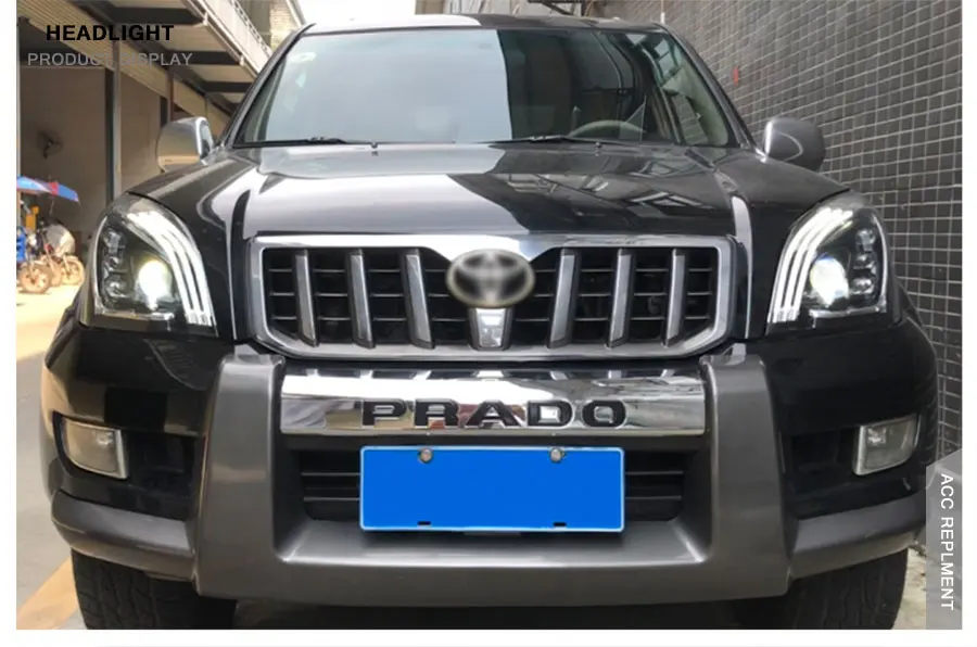 2 шт. светодиодный фары для Toyota Prado 2003-2009 светодиодный автомобильный фонарь ангельские глазки ксенон HID комплект Противотуманные фары светодиодный дневные ходовые огни