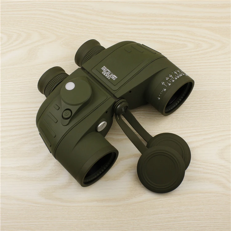 10x50 powerful waterproof binocular telescope with compass font b rangefinder b font optics binoculars with bak4