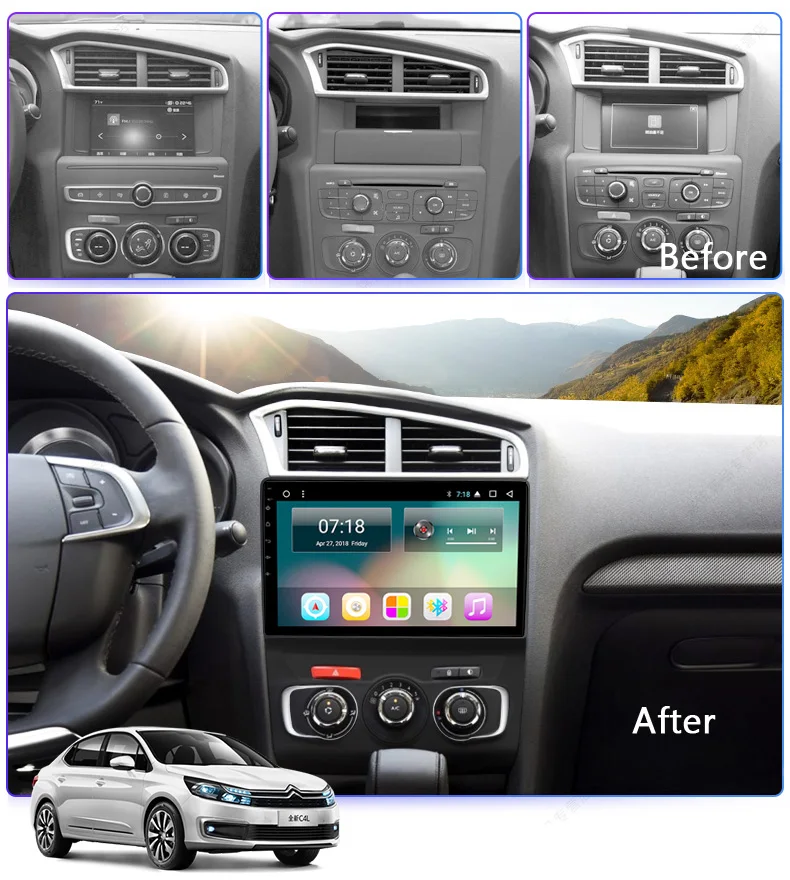 10 1 &quot2.5D IPS Android 8 автомобильный DVD GPS плеер для Citroen C4L 2013 2014 2015 2017 Радио стерео