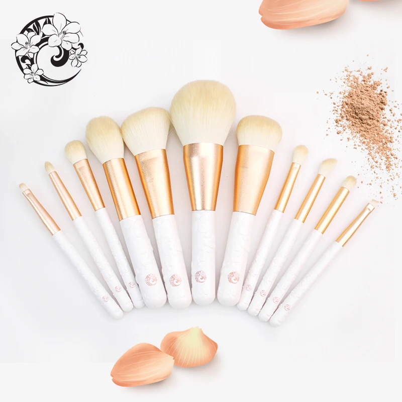 

ENERGY Brand Profession 11 pcs Camellia Champagne gold Brush set Make Up Makeup Brushes Pinceaux Maquillage Brochas Pincel sch06