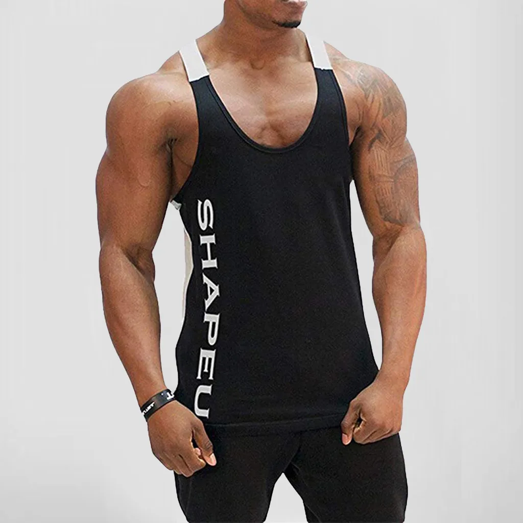 

Men's Sleeveless Tank Top Tee Shirt Men's Bodybuilding Sport Fitness Vest