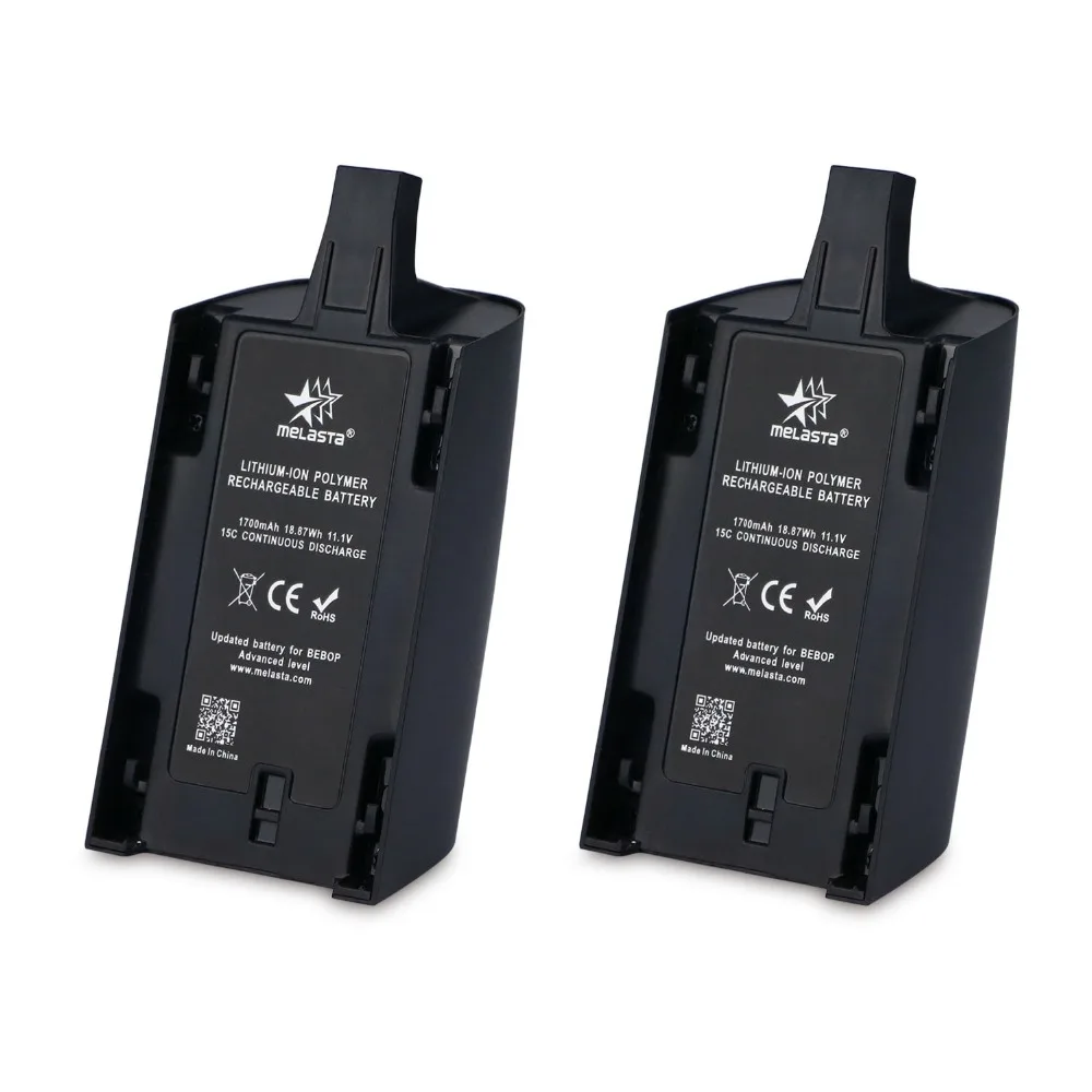 

Melasta 2PACK 11.1V 1700mAh Lithium-Polymer Replacement Battery for Parrot Bebop Drone3.0