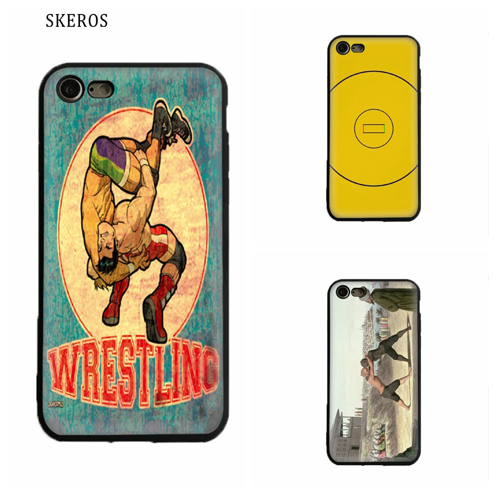 SKEROS wrestling Silicone TPU Phone Soft Cover For Apple Iphone X 5 5S