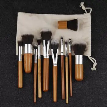 

Hot Professional 11pcs Beauty Makeup Brushes Set Kit Premium Synthetic Kabuki Cosmetic Blending Blush Eyeshadow Concealer