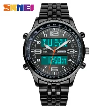 SKMEI 1032 мужские модные спортивные часы, цифровые кварцевые мужские часы с Т-образным двойным дисплеем, хронограф, будильник, наручные часы