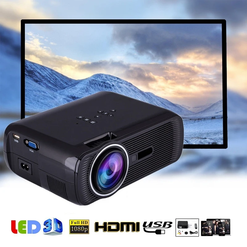 Smart Mini Projector 2000 Lumens 1080P Full HD LED Projector Home Theater Cinema HDMI VGA USB home theater 5.1 Video Projector