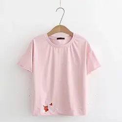 Новинка 2018 года летняя одежда Сексуальная рубашка с короткими рукавами студентов свободные облегающее боди футболка повседневное