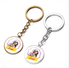 Super pop cantor Luna Luna Chaveiro Elenco de Soja de Soja prata/bronze cor torque sou lua pandent vidro Keychain para a criança