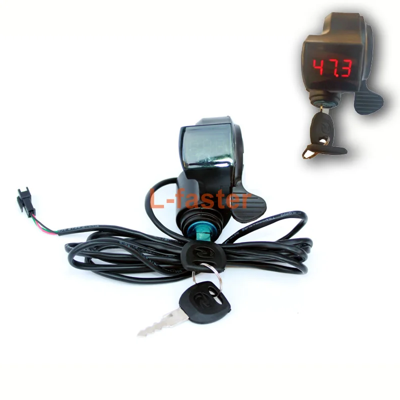 

Electric Vehicle Power Lock With Battery Voltage Indicator Electric Bike Key Lock Switch Thumb Throttle Accelerator Turn Off Key