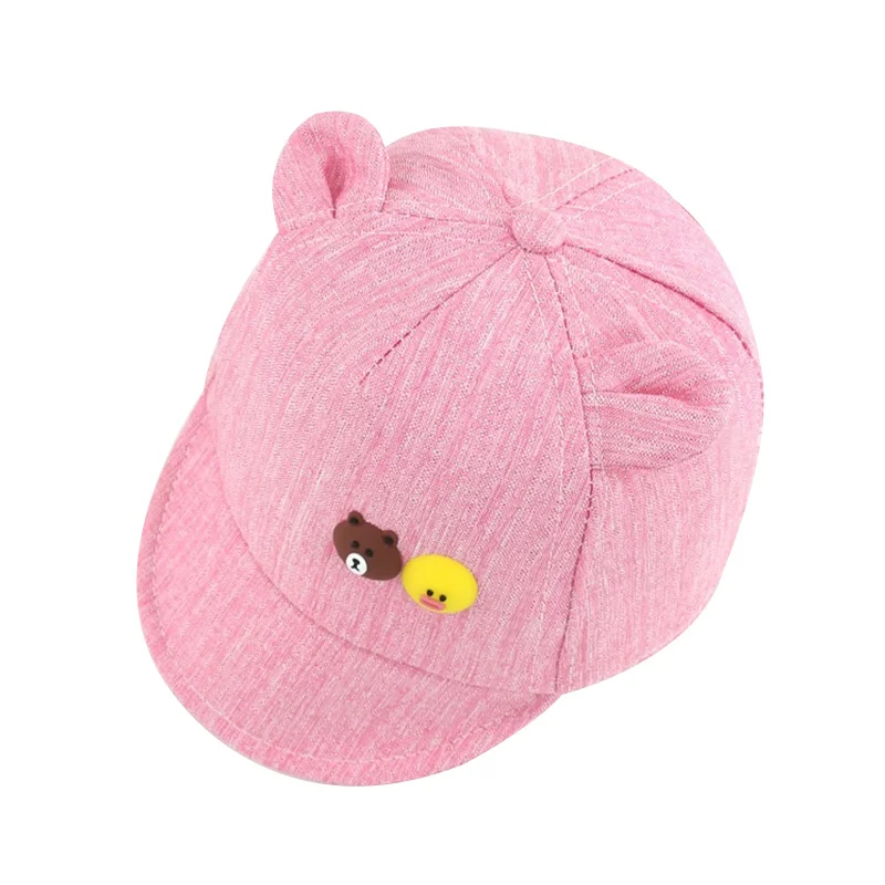 Casual Cotton Baby Cap For Girls Thin Spring Summer Baby Sun Cap Cartoon Bear Ears Newborn Boys Hat Fashion Baby Girls Clothing (4)