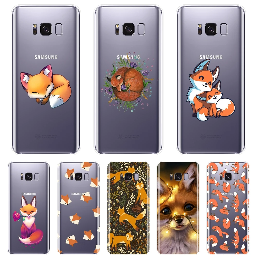 

Soft Phone Case For Samsung Galaxy Note 4 5 8 9 Kawaii Fox Silicone Back Cover For Samsung Galaxy S8 S9 Plus S5 S6 S7 Edge Case