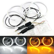 Для BMW E36 E38 E39 E46 3 5 7 серии отличный ультра яркий двойной цвет переключатель светодиодный ангельские глазки Halo кольца комплект