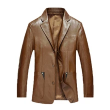 2017 new Fashion Slim Leisure Suit Men Pu Jackets Grain Of Single Breasted Jacket Motorcycle Faux Leather Jacket Men Coat 140