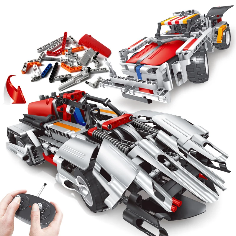 

2 Mode Remote Control Vehicle Building Block Toys Assembly Deformation Vehicle RC car kid boy toys Gifts DIY educational toys