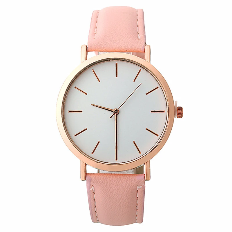 

Pink Red Women Watches Luxury Brand Leather Female Quartz Watch Fashion Simple Ladies Wristwatches Girl Clock Relogio Feminino