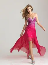 Chiffon Liebsten High Low Brautkleider Friesen Pailletten Rüschen Asymmetrischen Maß Partei Abendkleid