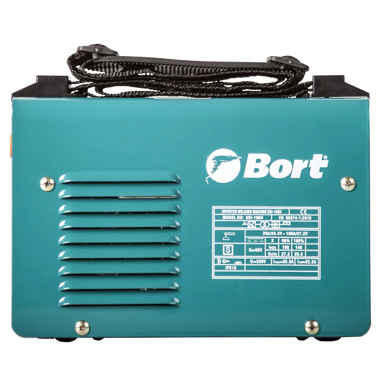 Аппарат сварочный инверторный Bort BSI-190H (Диапазон тока 10-180A, Мощность 5300 Вт, Диаметр электрода 1,6-4 мм, Плечевой ремень)