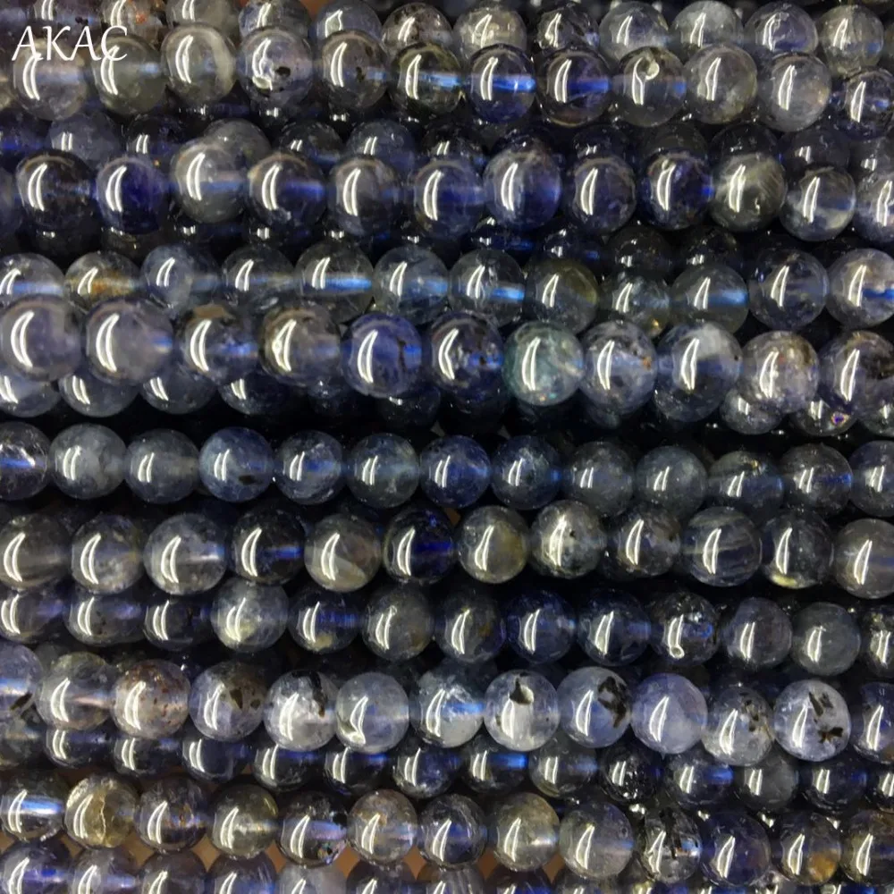 

Free shipping natural iolite loose beads 5mm,6mm+-0.2 for diy making ,2strands/set semi precious gemstone
