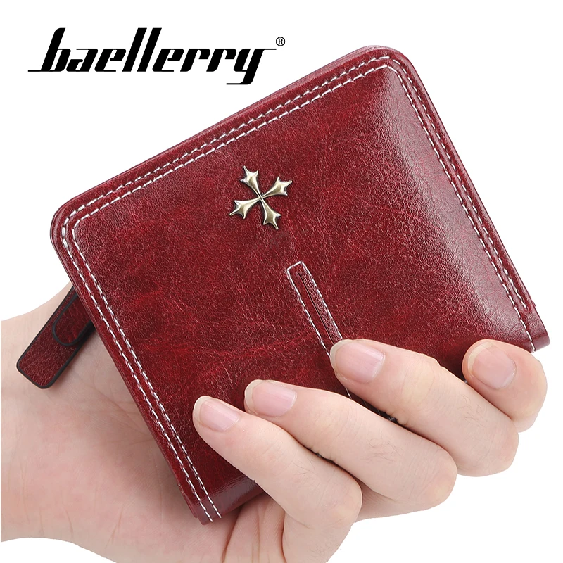 

Baellerry Women Zipper Short Wallet Coin Purse Card Holders Handbag Wallet Female Small Womens Wallets and Purses Cross Portfel