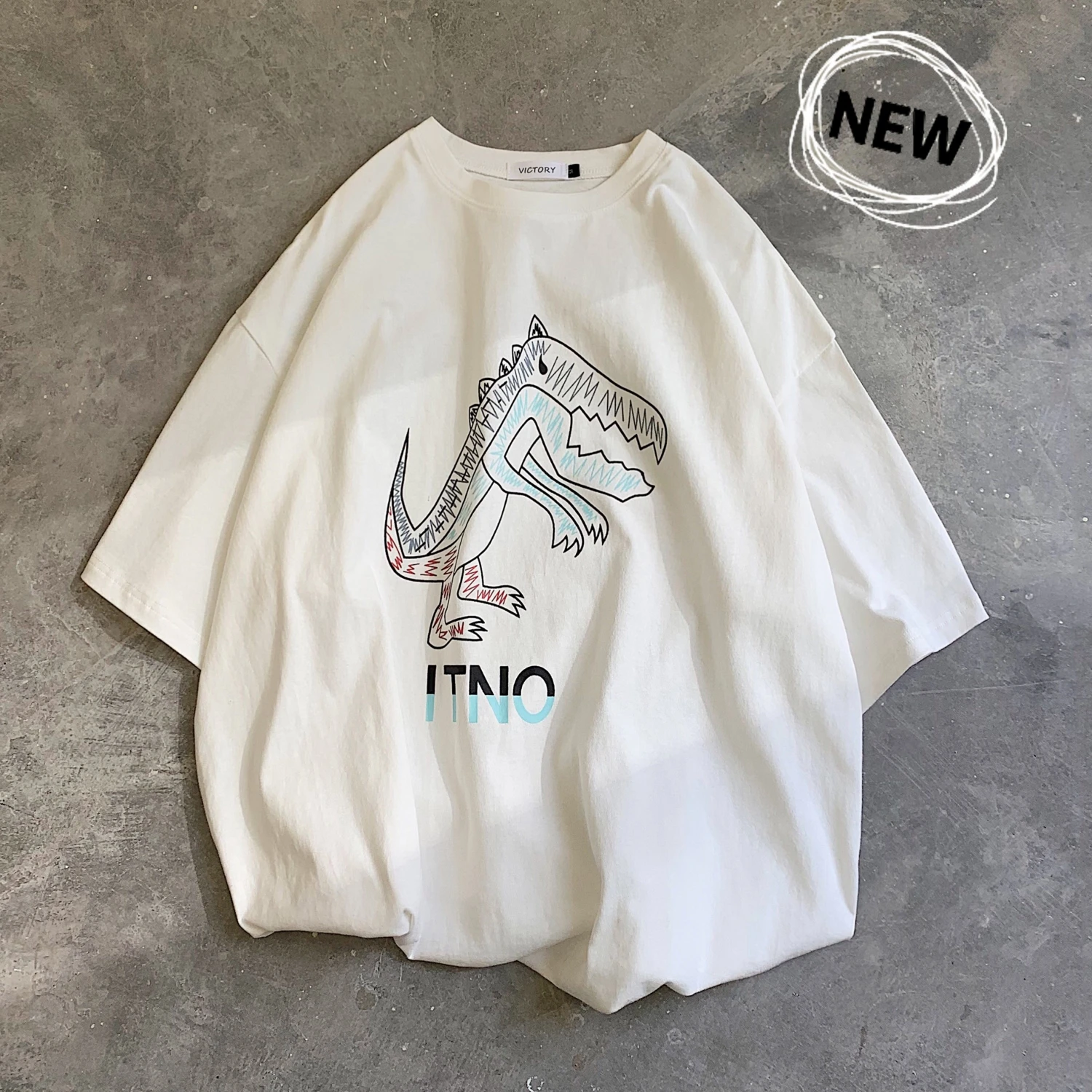 2019 корейский стиль 100% хлопок Мода хип поп Harajuku Kawaii динозавр бойфренд подарок
