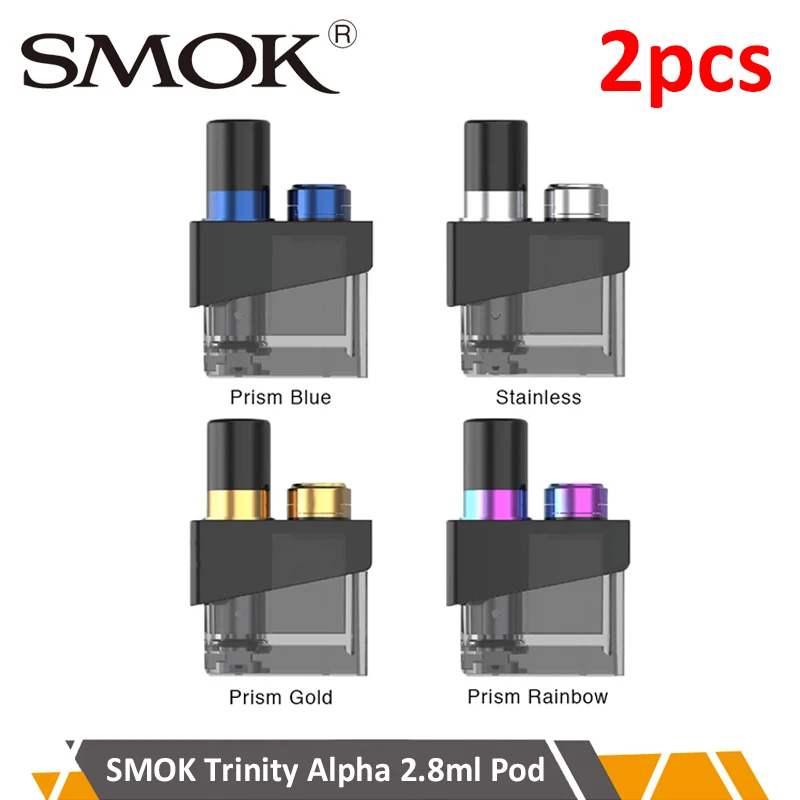 

2pcs/lot Smok Trinity Alpha Replacement Empty Pod Electronic cigarettes Atomizer 2.8ml cartridge pod vape accessories