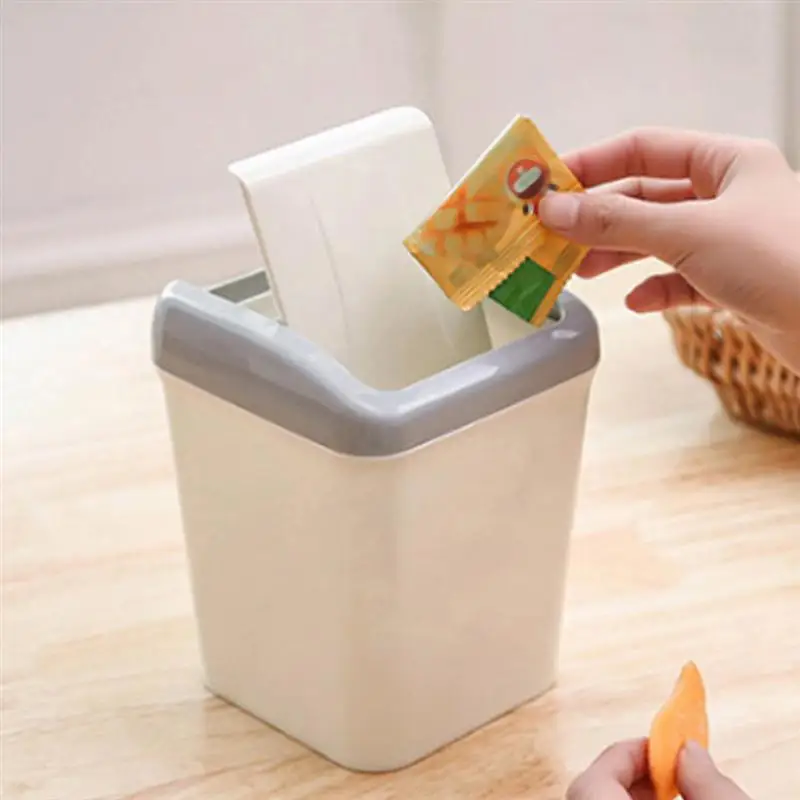 Мини мусорное Ведерко для письменного стола креативный Wastebasket мусорный мусор коробка для хранения Организатор (квадрат, размер S, серый)