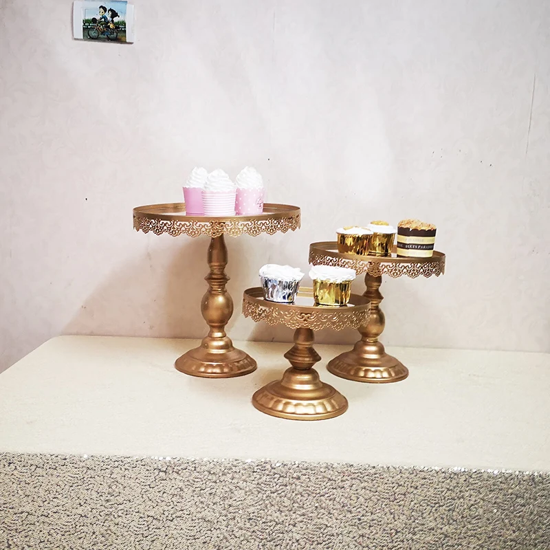 Позолоченная и серебряная белая розовая зеркальная подставка для торта круглая