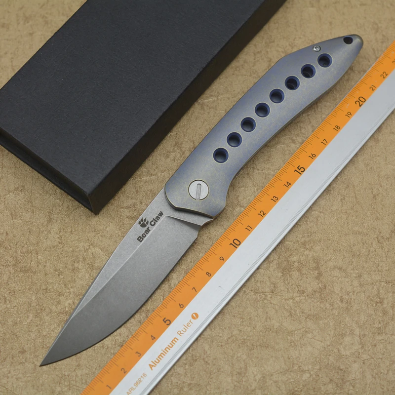

BEAR CLAW BC1602S Flip Folding Knife Bearings S35VN Blade TC4 Titanium Handles Outdoor Camping Multipurpose Hunting EDC Tools