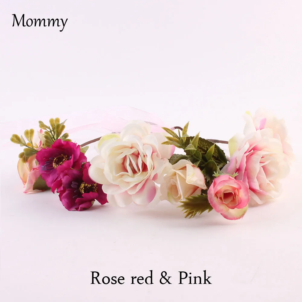 

New High Quality Women's Bohemian Peony Floral Headbands Party Wedding hairstyle Hair Wreaths Hair Band Ornaments Beach Wrape
