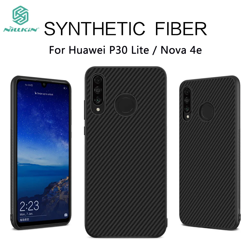 

For Huawei P30 Lite / Nova 4e Case NILKIN Synthetic Fiber Plastic Cell Phone Cover Cases For Huawei P30 Lite Phone Shell