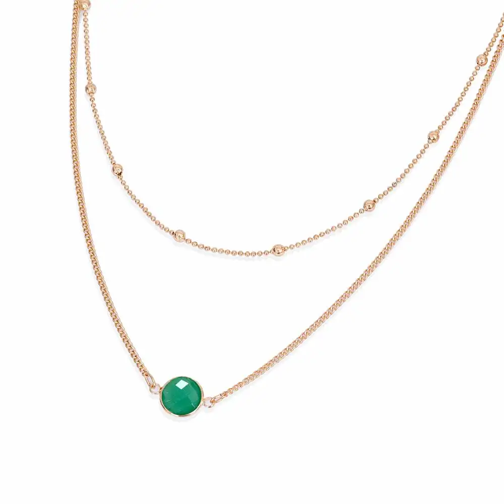 FAMSHIN модное ожерелье-чокер с натуральным кристаллом, 2 слоя, золотой цвет, Опаловый камень, подвеска, ожерелье для женщин, ювелирное изделие, 4 цвета