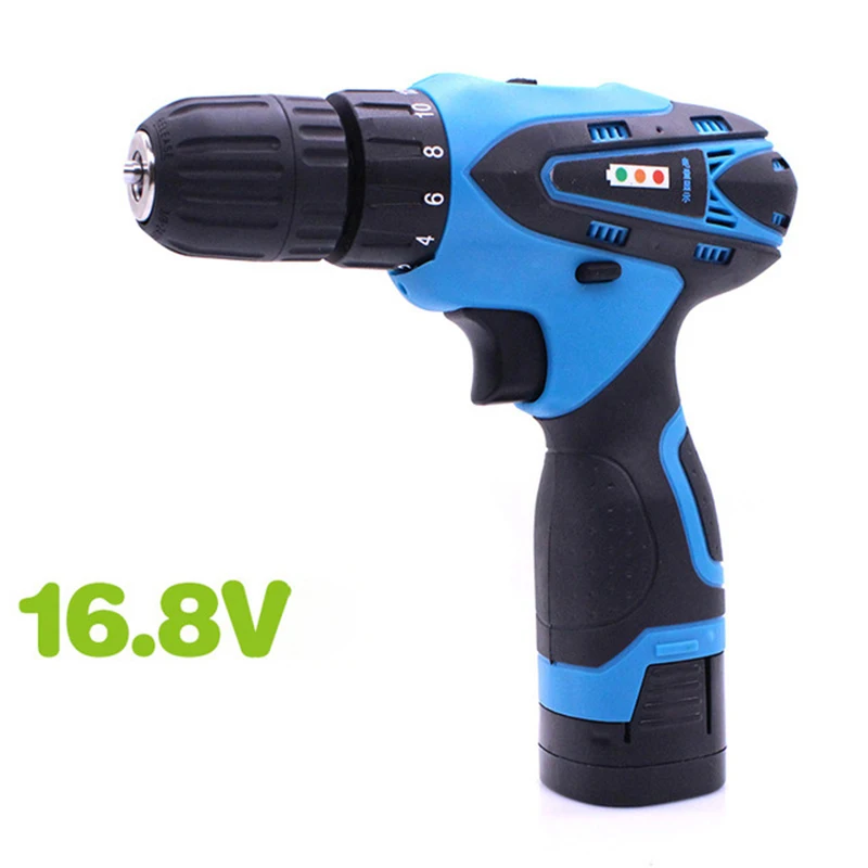 

16.8V Electric Drill Household Multi-function Electric Screwdriver Double Speed Lithium Cordless Drill Power Tools