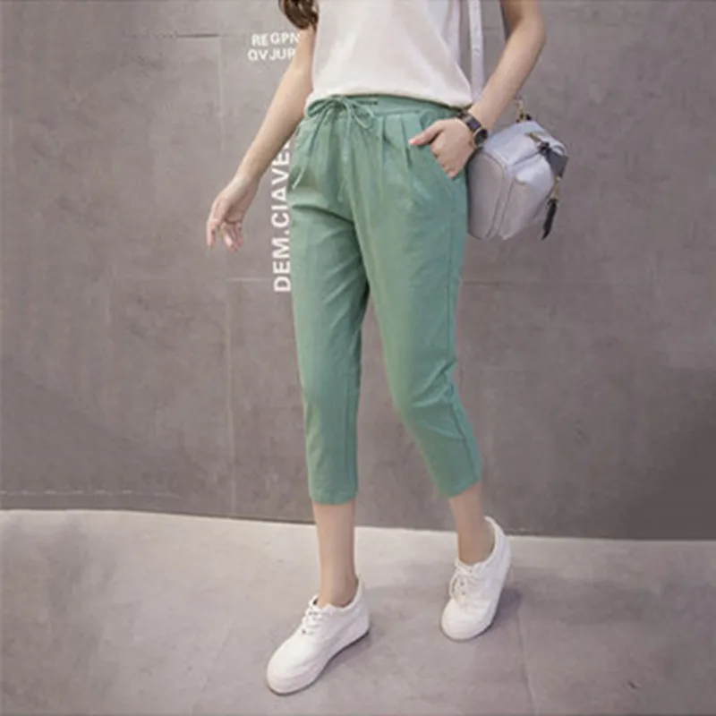 Plus Size 3XL 2018 Summer Women Casual Calf length Harem
