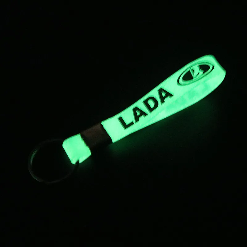 

Luminous Silicone Emblem Badge Car Key Ring for Lada Niva Kalina Priora Granta Largus Vaz Samara Car Styling