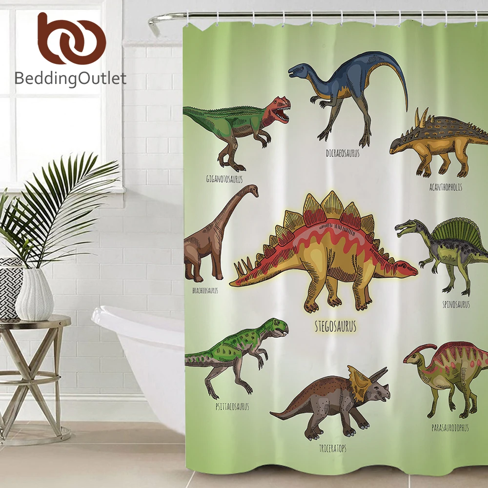 Занавеска для душа BeddingOutlet с мультяшным динозавром детей и мальчиков занавеска