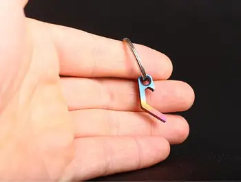 

Titanium Creative Mini Opener Can Opener Stainless Steel Multifunction Keychain Outdoor EDC Gadget