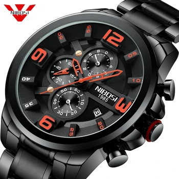 

NIBOSI Unique Design Men Wristwatch Wide Big Dial Casual Quartz Watch Business Male Sport Watch Men Creative Relogio Masculino
